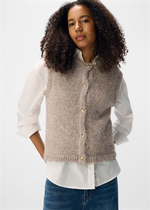 Saggia knit vest cardigan Humus Melange Object 